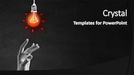  Presentation with creative thinking - Slide set consisting of light bulbs blackboard - creative thinking concept background and a black colored foreground