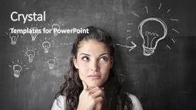  Presentation with inspiration - Presentation design consisting of light bulbs blackboard - flash of inspiration background and a dark gray colored foreground