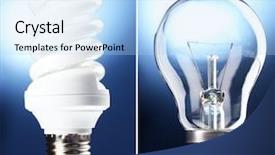  Presentation with light bulbs - Audience pleasing slides consisting of electricity save bill - light bulbs collage backdrop and a  colored foreground