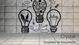  Presentation with light bulbs - Theme with light-bulbs-in-grey-room background and a light gray colored foreground