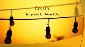  Presentation with light bulbs - Presentation theme having light bulbs in sunset light background and a yellow colored foreground