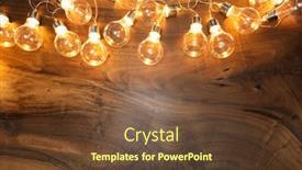  Presentation with light bulbs - PPT theme with light-bulbs-on-brown-wooden background and a tawny brown colored foreground