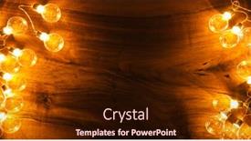  Presentation with light bulbs - Colorful slide set enhanced with light-bulbs-on-brown-wooden backdrop and a wine colored foreground