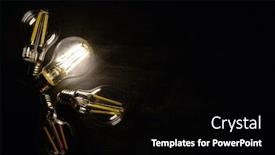  Presentation with light bulbs - Colorful PPT theme enhanced with light-bulbs-on-dark-background backdrop and a black colored foreground