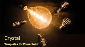  Presentation with light bulbs - Audience pleasing presentation theme consisting of light-bulbs-on-dark-background backdrop and a wine colored foreground