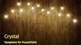  Presentation with light bulbs - Beautiful PPT layouts featuring light bulbs on dark wooden backdrop and a wine colored foreground