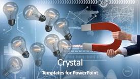  Presentation with light bulbs - PPT layouts with light bulbs on horseshoe magnet background and a teal colored foreground