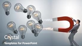  Presentation with magnet - Slide deck consisting of light bulbs on horseshoe magnet background and a gray colored foreground
