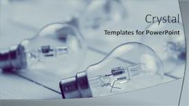  Presentation with light bulbs - Cool new slide set with light bulbs on wooden table backdrop and a light blue colored foreground