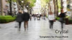  Presentation with pedestrian - Cool new PPT theme with heart monitor on a soft orange background backdrop and a gold colored foreground