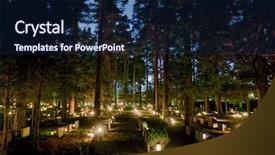  Presentation with woodland - Beautiful presentation theme featuring light candles cross - cemetary nightshoot during halloween backdrop and a navy blue colored foreground