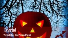  Presentation with dark forest - Slide set featuring light candles cross - halloween pumpkin background with glowing background and a tawny brown colored foreground