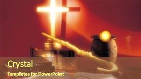  Presentation with holy bible - Presentation having light candles cross - holy bible background and a  colored foreground