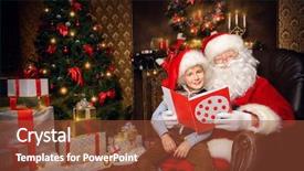  Presentation with santa - PPT layouts featuring light children - santa claus in his everyday background and a tawny brown colored foreground