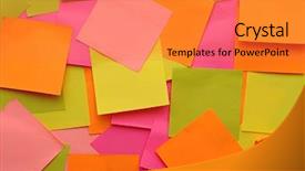  Presentation with border simple - Beautiful slide set featuring light coloured simple border - colorful background with reminder notes backdrop and a gold colored foreground