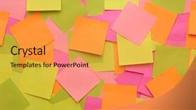  Presentation with colorful - Audience pleasing presentation design consisting of light coloured simple border - colorful background with reminder notes backdrop and a gold colored foreground