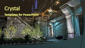  Presentation with city moon - Colorful slide deck enhanced with bridge at night with moon backdrop and a tawny brown colored foreground