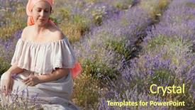  Presentation with girl in red dress - Theme consisting of light dress and red shawl background and a  colored foreground