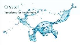  Presentation with blue water splash isolated - PPT theme consisting of light drop - blue water splash isolated background and a  colored foreground