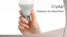  Presentation with hand holding puzzle piece - Slides having light energy - woman hand holding bulb isolated background and a white colored foreground