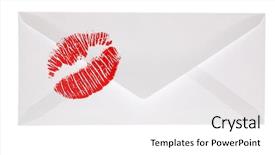  Presentation with envelope - Presentation design featuring light envelope with red lips background and a white colored foreground