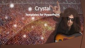  Presentation with live - Slide deck consisting of light fidelity - bassist plays at a live background and a violet colored foreground