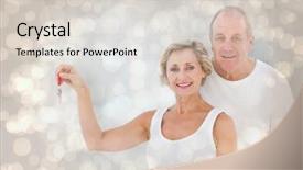  Presentation with house key - Beautiful slides featuring light glowing dots design backdrop and a  colored foreground