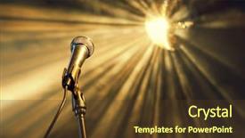  Presentation with stage - Slides featuring microphone on stage background and a tawny brown colored foreground