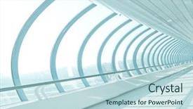  Presentation with station - Colorful PPT theme enhanced with light hall in metro station backdrop and a sky blue colored foreground