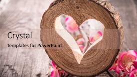  Presentation with rustic wedding - Presentation theme featuring light heart on rustic wooden background and a coral colored foreground