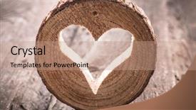  Presentation with rustic wedding - Colorful PPT theme enhanced with light heart on rustic wooden backdrop and a coral colored foreground