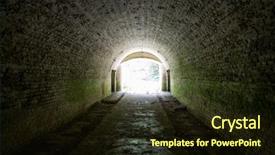  Presentation with end - Audience pleasing PPT theme consisting of light in end underground tonnel backdrop and a wine colored foreground