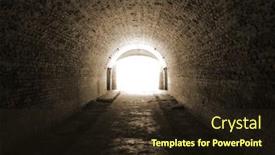  Presentation with end - Presentation theme with light-in-the-end background and a  colored foreground