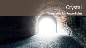  Presentation with end - PPT theme featuring light-in-the-end background and a gray colored foreground