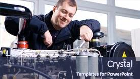  Presentation with factory - Presentation having light industrial - factory worker 2 background and a  colored foreground