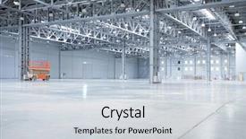  Presentation with industrial - Amazing PPT theme having light industrial - large modern empty storehouse backdrop and a light gray colored foreground
