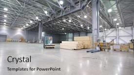  Presentation with industrial - Beautiful presentation theme featuring light industrial - large modern storehouse with some backdrop and a light gray colored foreground