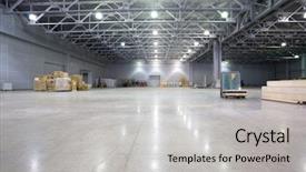  Presentation with industrial - PPT theme featuring light industrial - large modern storehouse with some background and a light gray colored foreground
