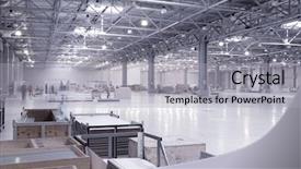  Presentation with modern - Theme consisting of light industrial - large modern storehouse with some background and a light gray colored foreground