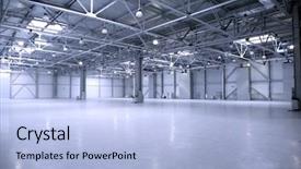  Presentation with empty - Presentation featuring light industrial - modern empty storehouse background and a light blue colored foreground