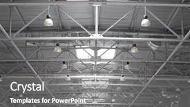  Presentation with roof - Slide set with light industrial - roof of large modern storehouse background and a gray colored foreground