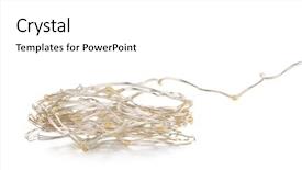  Presentation with light led - Cool new PPT layouts with light led - christmas garland on white background backdrop and a white colored foreground