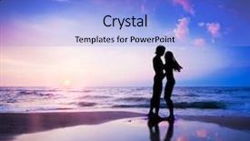  Presentation with couple kiss - Cool new presentation design with light love - romantic couple about to kiss backdrop and a light blue colored foreground