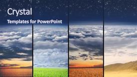  Presentation with landscape desert - Presentation theme enhanced with light meadow desert and sea background and a ocean colored foreground