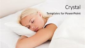  Presentation with peaceful - Beautiful presentation theme featuring light morning - peaceful woman sleeping in her backdrop and a  colored foreground