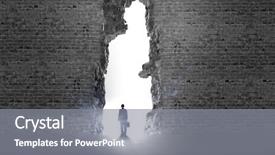  Presentation with light - PPT theme with light of way in wall background and a  colored foreground