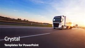  Presentation with road light - PPT theme with light on the road transportation background and a dark gray colored foreground