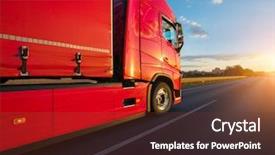  Presentation with cargo transportation - Presentation having light on the road transportation background and a tawny brown colored foreground