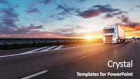  Presentation with road light - Amazing PPT theme having light on the road transportation backdrop and a tawny brown colored foreground