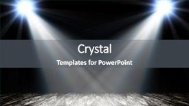  Presentation with empty stage - Theme enhanced with light on wooden floor background and a gray colored foreground